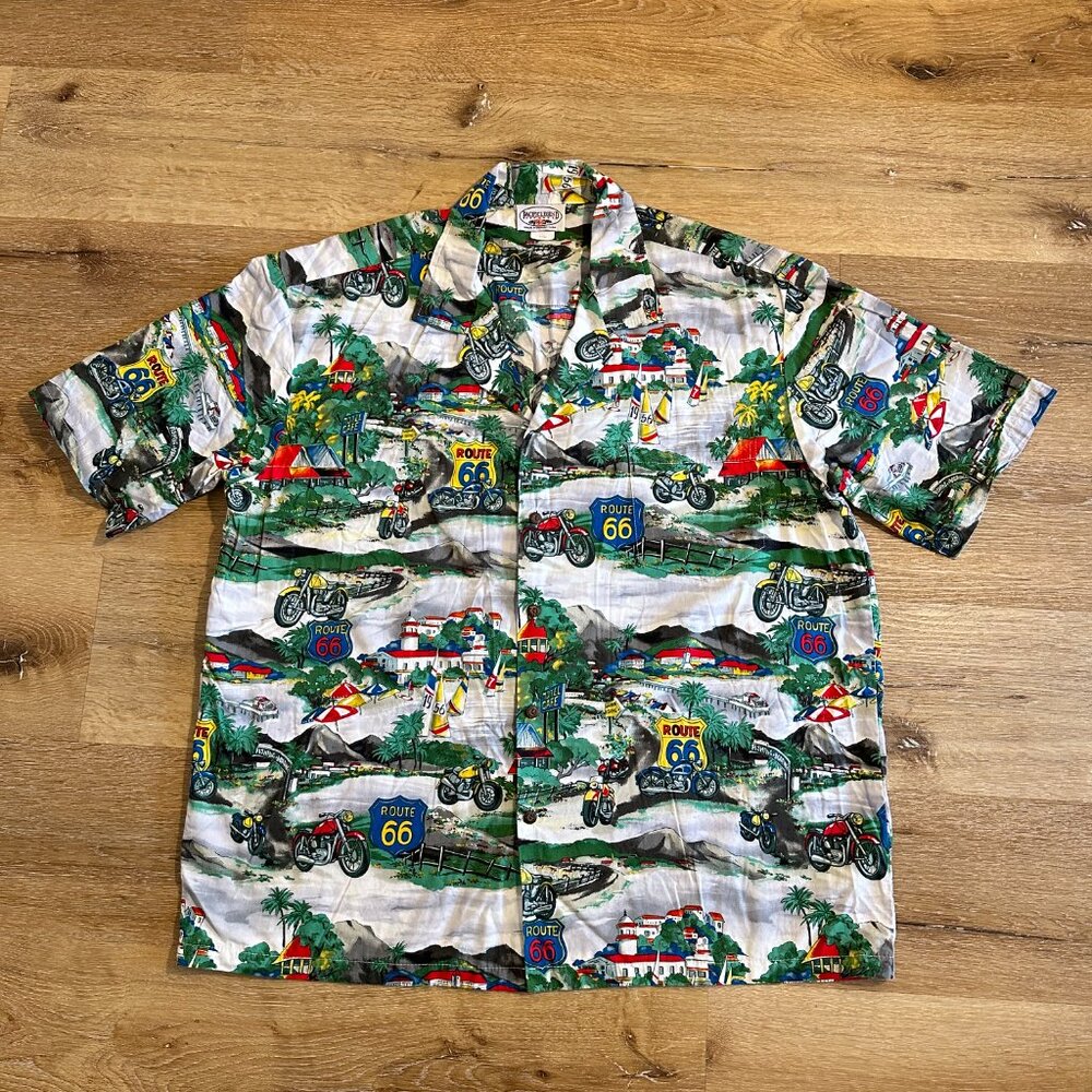 Pacific Legend Apparel USA MADE Motorcycle Hawaiian Shirt